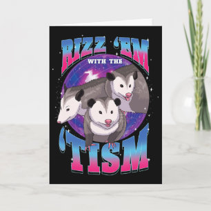Autism Possum Lover Gift Rizz Em With The Tism Fun Card
