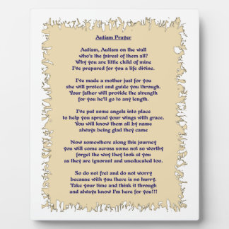 Autism Prayer Plaque