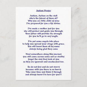 Autism Prayer Postcard