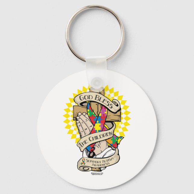 Autism Praying Hands Key Ring (Front)