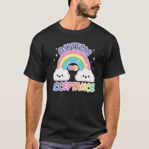 Autism Pro Acceptance Rainbow with Infinity Symbol T-Shirt