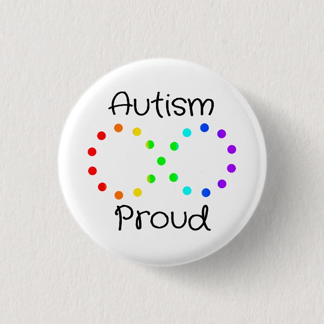Autism Proud Neurodiversity Acceptance Rainbow 3 Cm Round Badge (Front)
