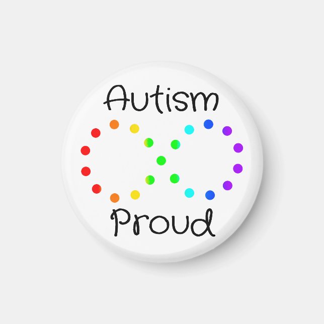 Autism Proud Neurodiversity Acceptance Rainbow Magnet (Front)