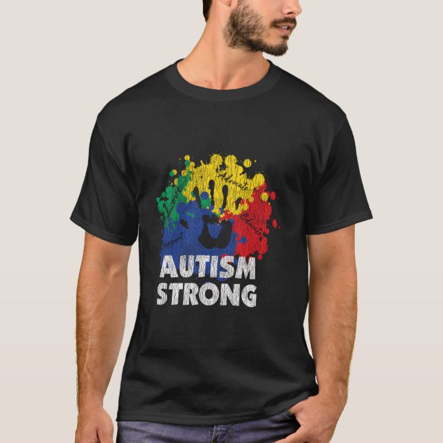 Autism Proud Strong Autistic Awareness T-Shirt (Front)