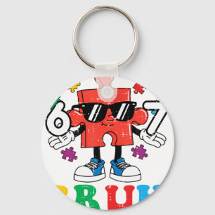 Autism Puzzle 6 7 Hand Bru Key Ring