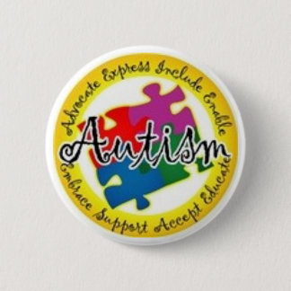 autism puzzle 6 cm round badge