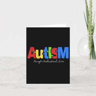 Autism Puzzle Accept Understand Love Autism Awaren Card