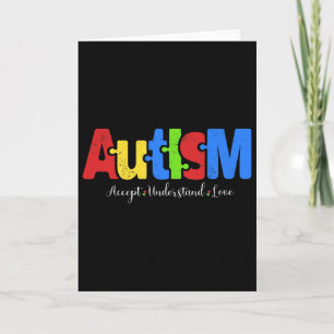 Autism Puzzle Accept Understand Love Autism Awaren Card