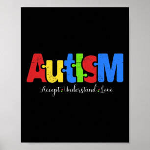 Autism Puzzle Accept Understand Love Autism Awaren Poster