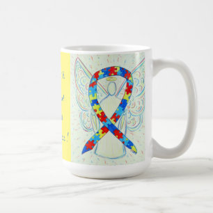 Autism Puzzle Awareness Ribbon Angel Mug