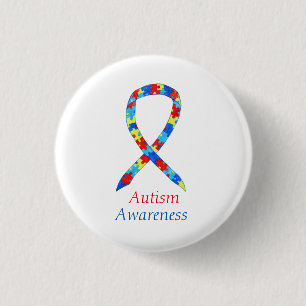Autism Puzzle Awareness Ribbon Custom Pins