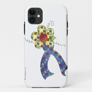 Autism Puzzle Awareness Ribbon & Flower iPhone 11 Case