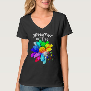 Autism Puzzle Awareness Sunflower Different Not L T-Shirt