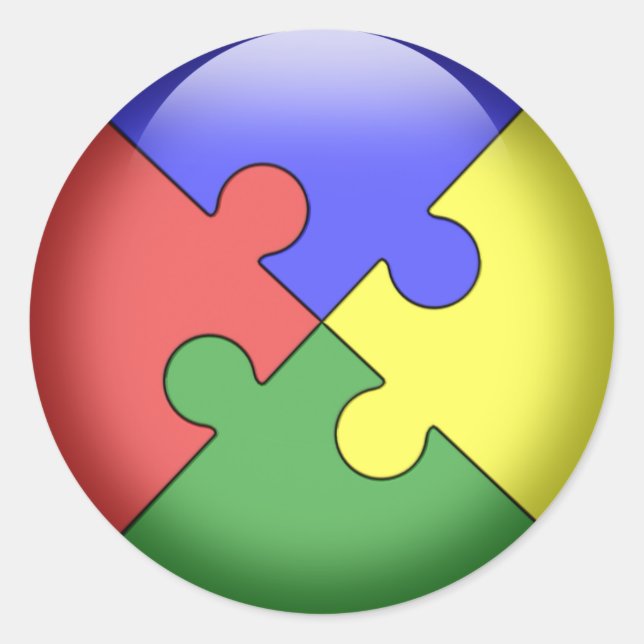 Autism Puzzle Ball Classic Round Sticker (Front)