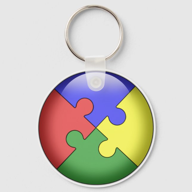 Autism Puzzle Ball Key Ring (Front)