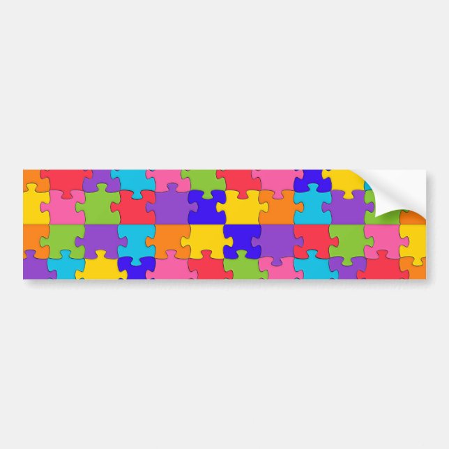 autism puzzle bumper sticker (Front)