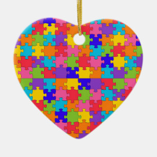 autism puzzle ceramic tree decoration