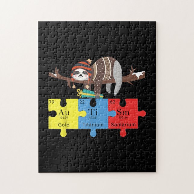 Autism Puzzle Chemistry Sloth Autism Awareness (Vertical)