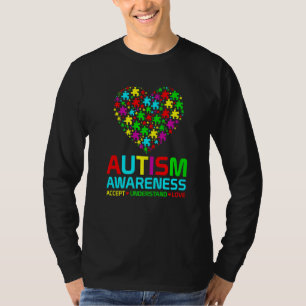 Autism Puzzle Heart Love Accept Understand Autism T-Shirt