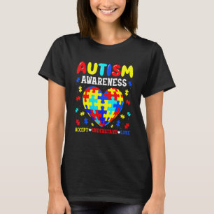 Autism Puzzle Heart Love Accept Understand Autism T-Shirt