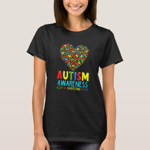 Autism Puzzle Heart Love Accept Understand Autism T-Shirt