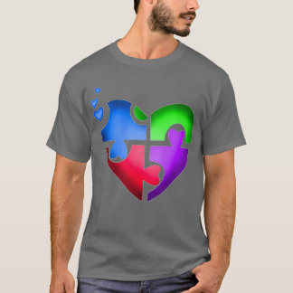 Autism puzzle heart love T-Shirt