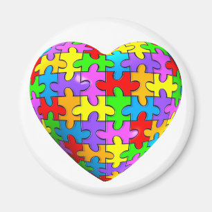 Autism Puzzle Heart Magnet