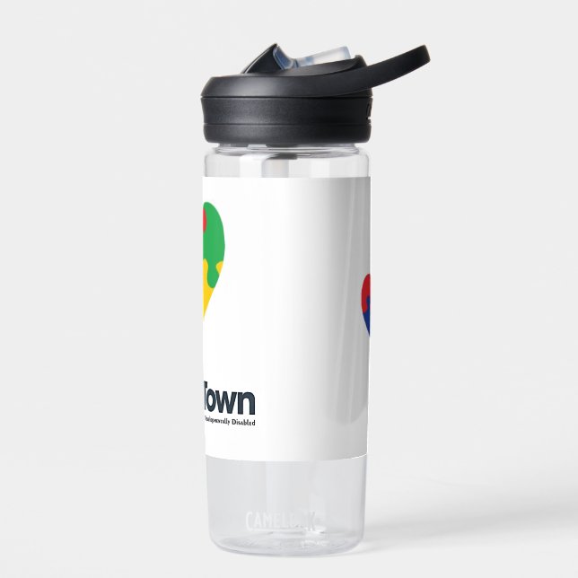 Autism puzzle Heart Water Bottle (Left)