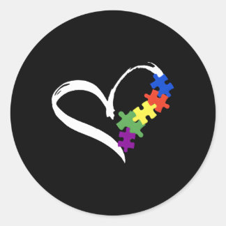 Autism Puzzle Love Autism Awareness For Classic Round Sticker