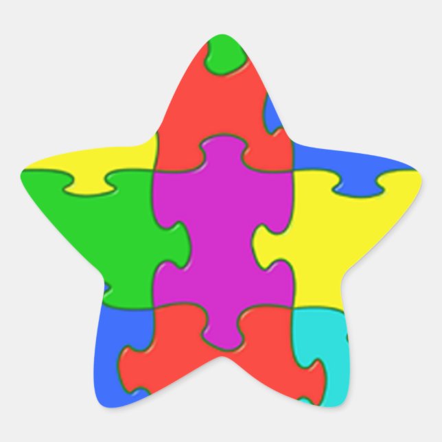 Autism puzzle love star sticker (Front)