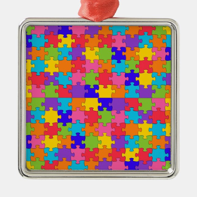 autism puzzle metal tree decoration (Front)