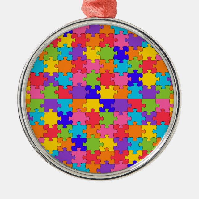 autism puzzle metal tree decoration (Front)