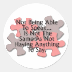 "Autism Puzzle: Not Speaking" Classic Round Sticker