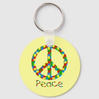 Autism Puzzle Peace Symbol Key Ring