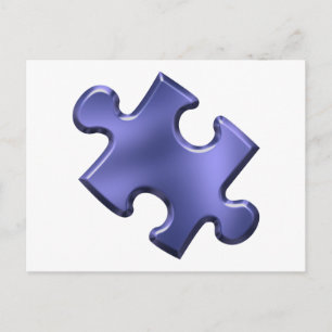 Autism Puzzle Piece Blue Postcard