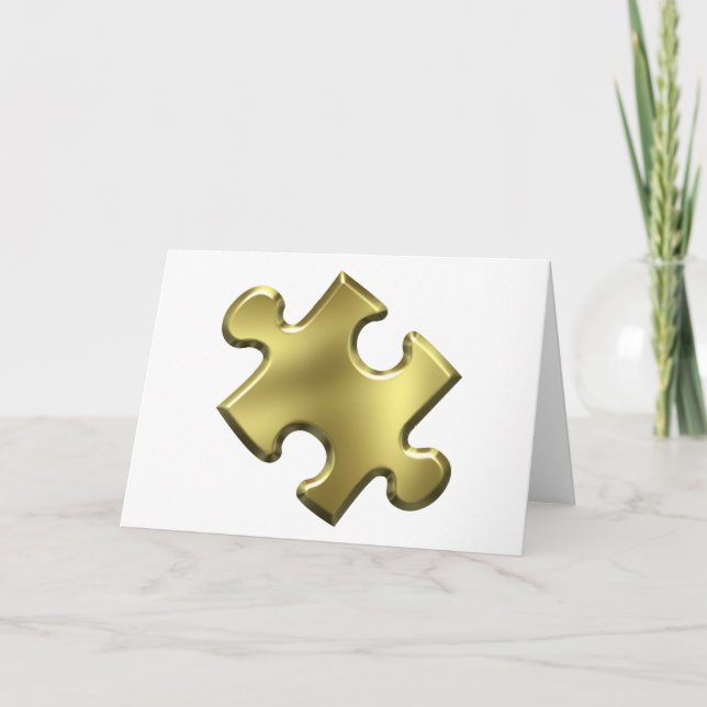 Autism Puzzle Piece Gold Card (Front)