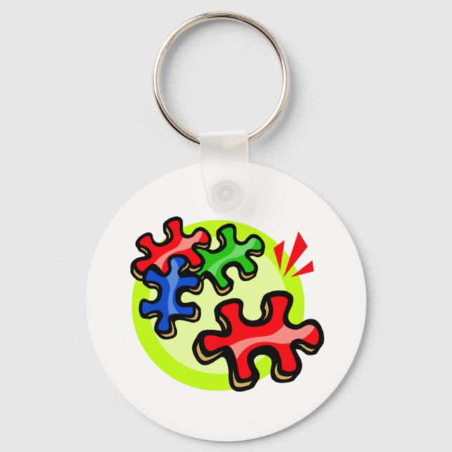 Autism puzzle Piece Key Chain (Front)