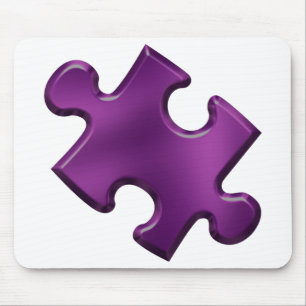 Autism Puzzle Piece Purple Mouse Mat