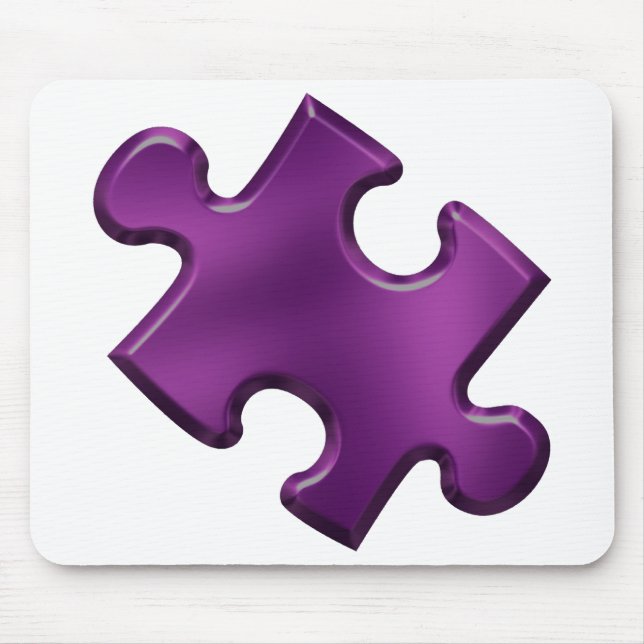 Autism Puzzle Piece Purple Mouse Mat (Front)