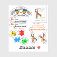 Autism puzzle piece set Custom-Cut Vinyl Sticker
