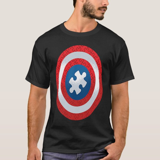 Autism Puzzle Piece Shield T-Shirt (Front)