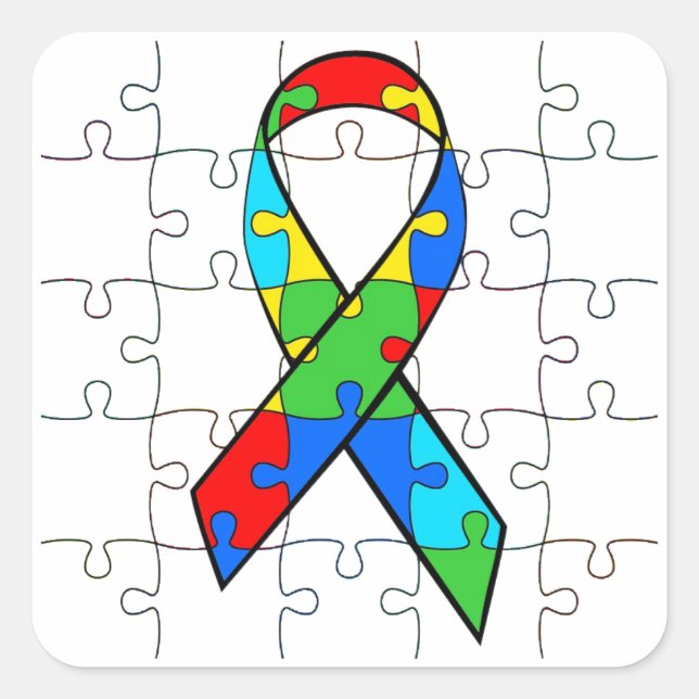 Autism Puzzle Pieces Stickers (Front)