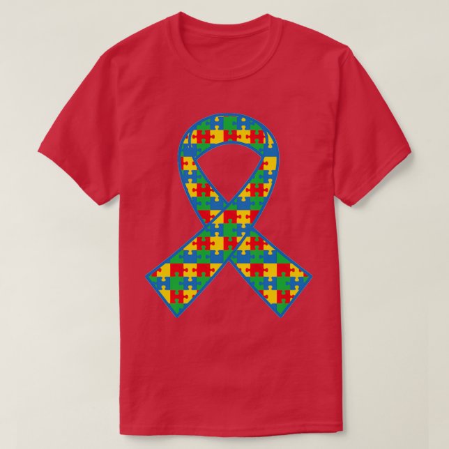 Autism Puzzle Ribbon Autism Shirt (Design Front)