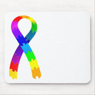 Autism Puzzle Ribbon Mouse Mat