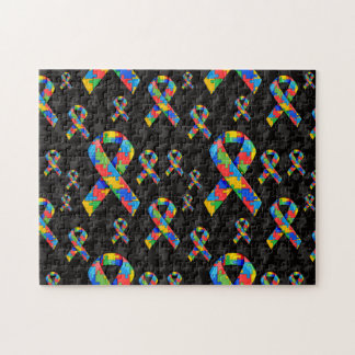Autism Puzzle Ribbon Pattern