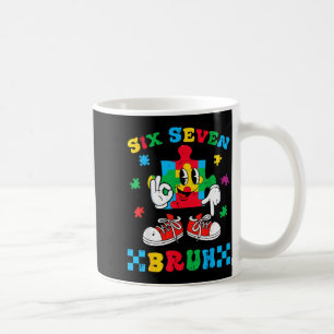 Autism puzzle six seven bruh awareness 6 7 boys coffee mug