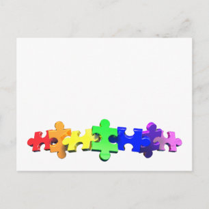 Autism Puzzle Strip Postcard