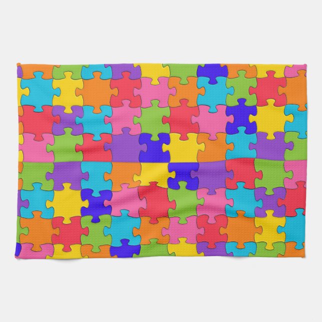 autism puzzle tea towel (Horizontal)