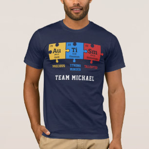 Autism Puzzles Chemistry Geek Personalised Team T-Shirt