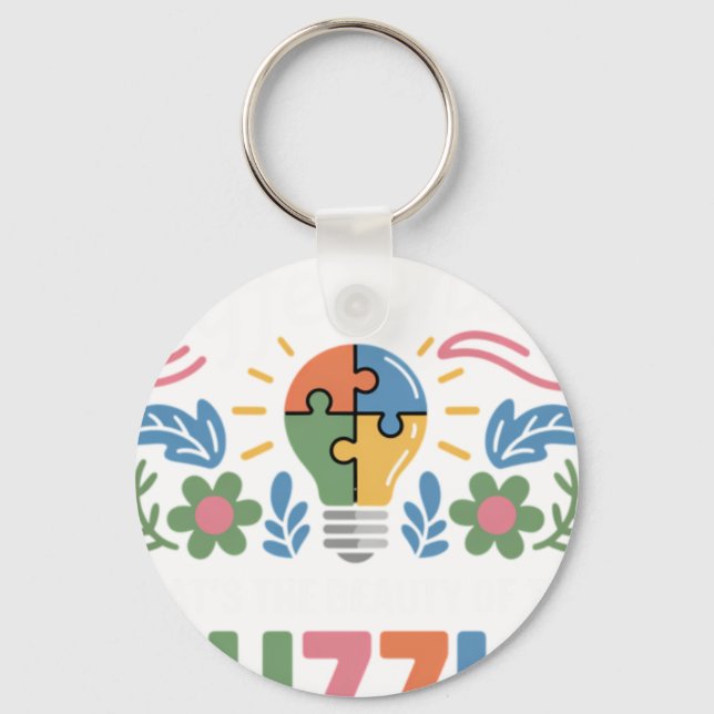 Autism Rainbow Autistic Pride Inclusion ADH Key Ring (Front)